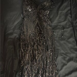 Black Sequin Prom Dress